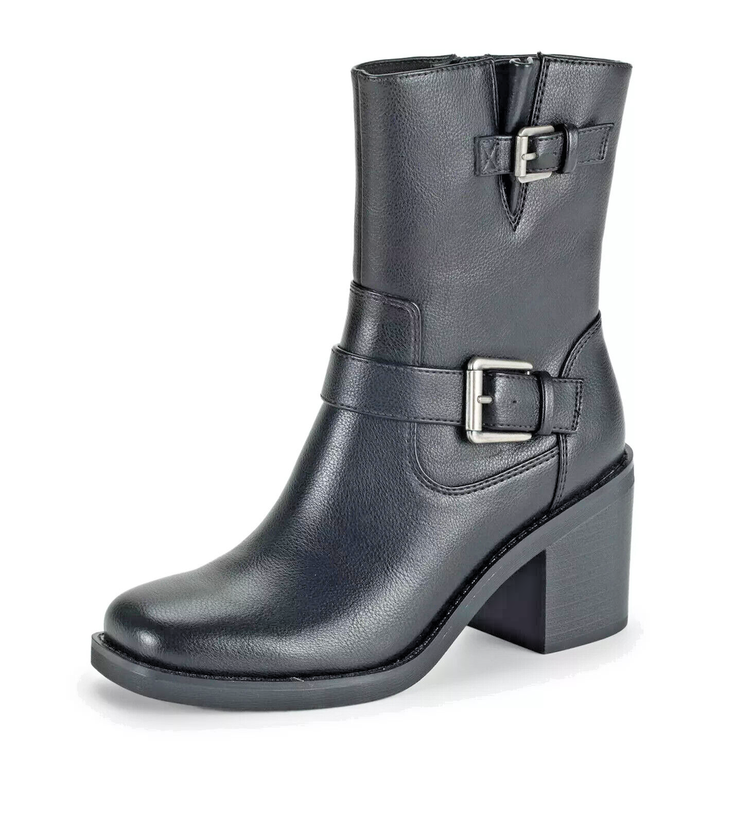 Baretraps MAYLA Women NEW Boots Black Size 10 Biker Buckle Chunky Heel  Comfy $89