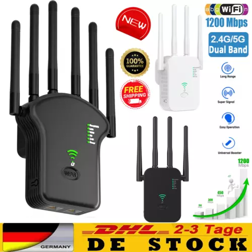 WLAN 1200Mbps Repeater Router Range Wifi Signal Verstärker Access Point Booster