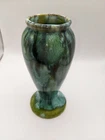 Vintage Nelson McCoy #745 Green Teal Onyx Drip Glaze Art Pottery Vase 6" Tall