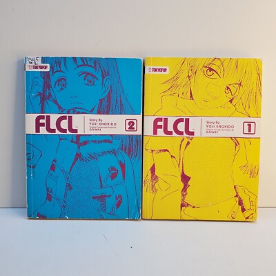 FLCL Yoji Enokido Vol 1 & 2 1st Edition Softcover 2008 Tokyopop Good Condition