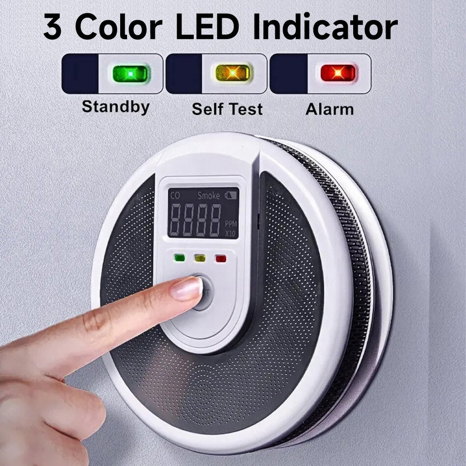 Smoke and Carbon Monoxide (CO) Detector 10-Years Fire Alarms with Voice Speaker