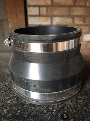 Fernco Flexrohr Adapter Kupplung Ton auf PVC 133-112mm