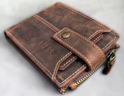 PW Personalised Premium Quality Leather Wallet For Men, Perfect Gift For Dad, Boxed