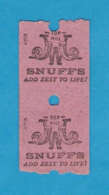 J&H Wilson's Top Mill Snuff - Werbung auf Birmingham City Bus Ticket - ca. 1950er/60er