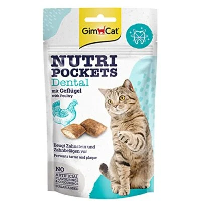 GimCat Nutri Pockets Dental Katzensnack Zahnschutz Funktionale Inhaltsstoffe 60g