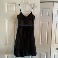 Laundry By Shelli Segal Little Black Dress Spaghetti Straps Lined Size 4
