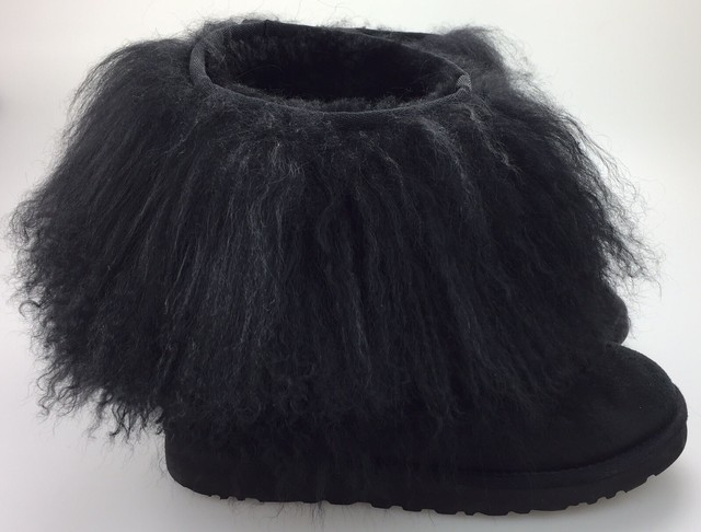 furry uggs black