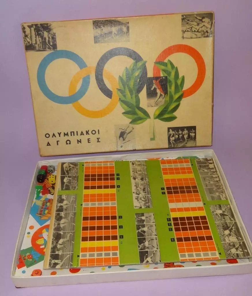 UNIQUE VINTAGE GREEK LITHO BOARD GAME - SPACE RACE - BY ION FROM 70s