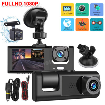 #ad HD 1080P Car Dual Lens Dash Cam Front Rear Inside Video Recorder Camera G sensor $18.99