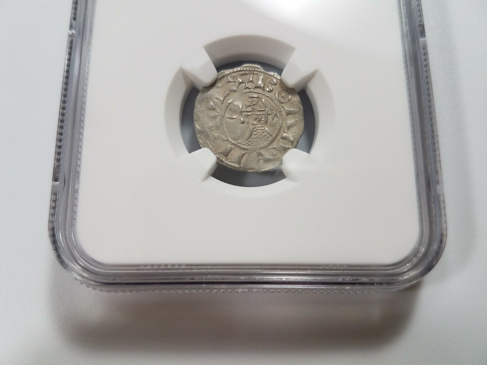 Antioch Bohemond III NGC AU 53 Silver Denier Knights Templar Crusader Holy Cross
