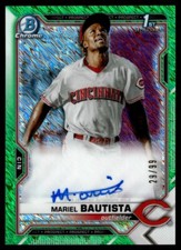 2021 Bowman Chrome Prospect Autographs Green Shimmer Refractor Mariel Bautista