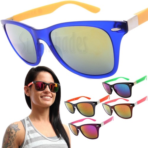 NEON Retro Vintage Sunglasses – Unisex – Assorted Multi-Color – UV400 Protection