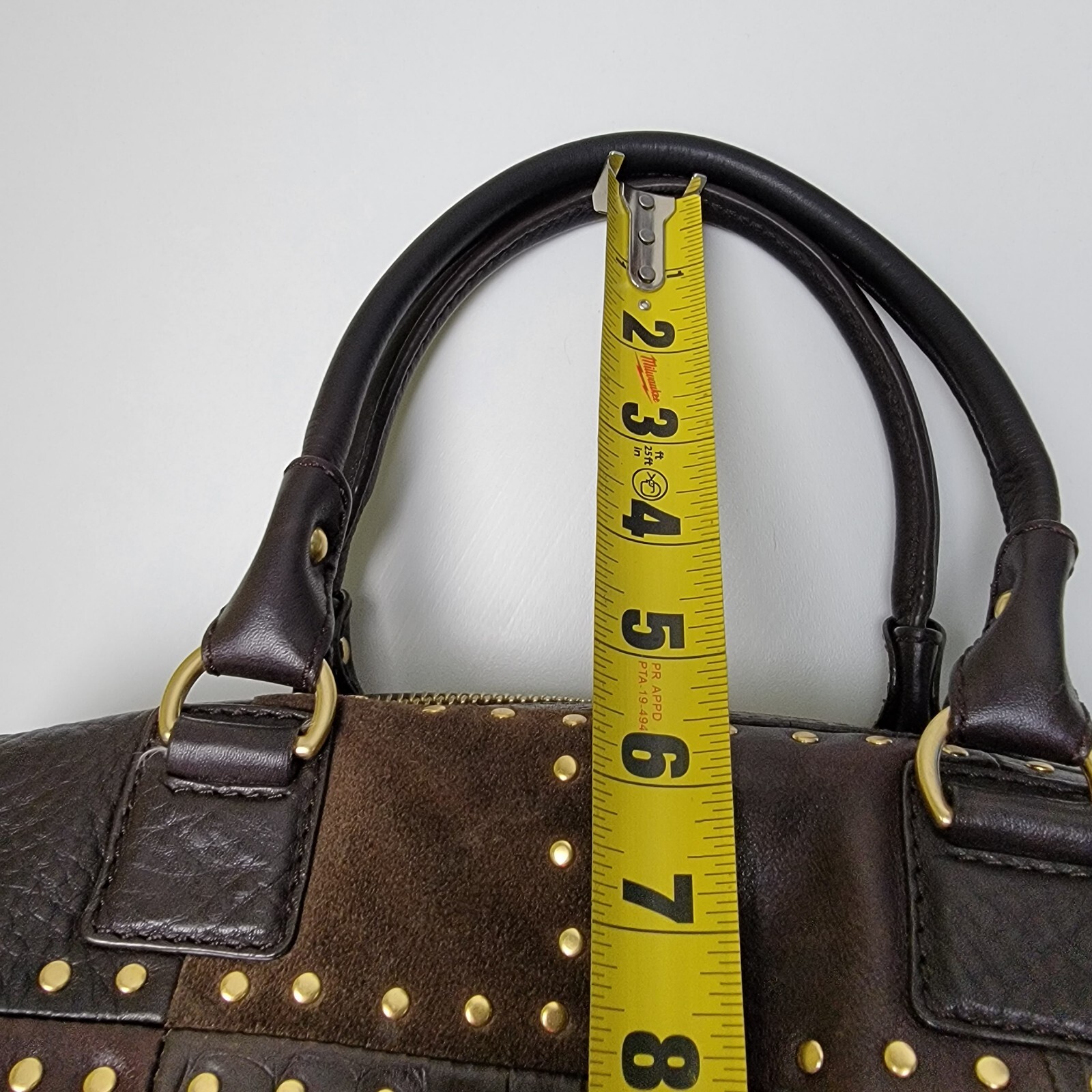 Michael Kors Astor Brown Leather Patchwork Croc E… - image 11