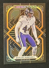 Marlon Humphrey Card - 2021 Obsidian Electric Etch Orange /75 - Ravens Football