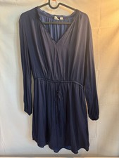 GAP Navy Blue Long Sleeves Dress Size SP Drawstring Waist Twee
