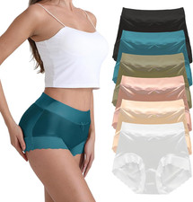 Silk Panties Pack Satin Underwear for Women, High Waist Cheeky Silky Smooth Ice