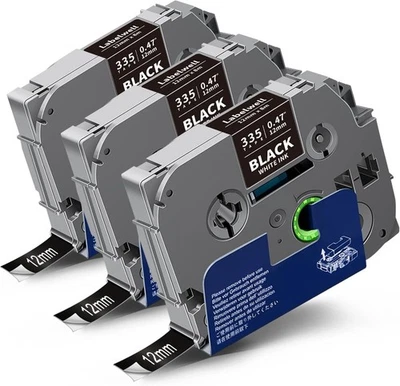 LABELGIFT 3xKompatibel Brother TZe-335 12mm Schriftband TZe-335 für Brother P-touch H100LB