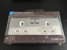B&Q Colours Screwless Flat Plate 20A Double Pole Switch with Power Indicator