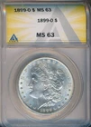 1899-O MORGAN SILVER DOLLAR **ANACS CERTIFIED MS 63** FREE SHIPPING!!