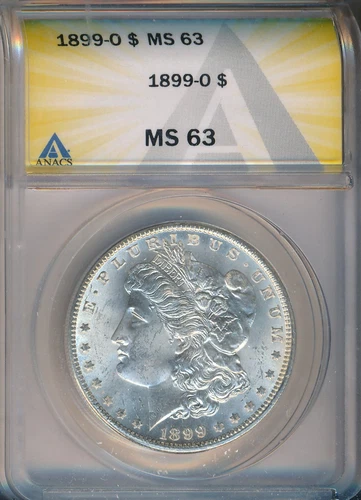 1899-O MORGAN SILVER DOLLAR **ANACS CERTIFIED MS 63** FREE SHIPPING!!