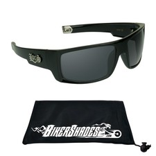 Authentic LOCS Sunglasses Cholo Hardcore All Black Shades Lowrider Super Dark