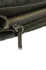 Designer Womens Ostrich Tri-Fold Snap Closure Card Wallet Gray — photo 6