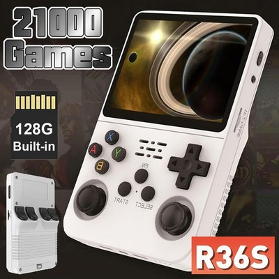 R36s Retro Handheld Videospiel Konsole-21000 Spiele vorinstalliert - Linux-128GB