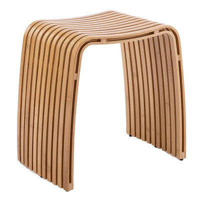 450 Lb. Bamboo Shower Bench in Natural, Non-Slip Shower Stool, Waterproof Bath S