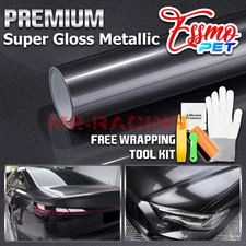 ESSMO PET Super Gloss Metallic Chronos Gray Vehicle Vinyl Wrap Decal Like Paint