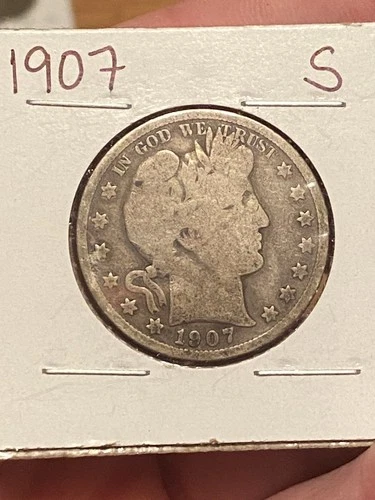 1907 S Barber Head Silver Half Dollar 90% Silver