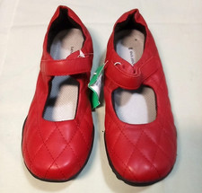 Lands End Red Quilted Mary Jane Flats Youth Size 2M Girls Comfort Shoes