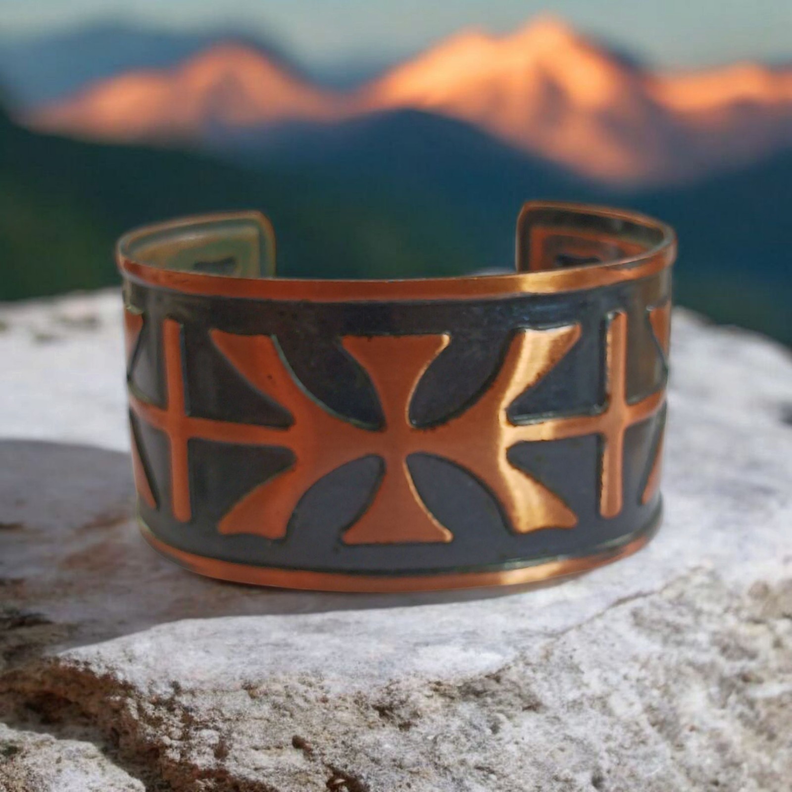 Tribal Solid Copper Cuff Bracelet  Bell Trading P… - image 1
