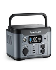 300W Portable Power Station, Powdeom 296Wh Power Bank with AC Outlet, Solar G...