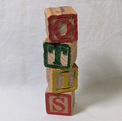 Vintage ''OTIS'' Wooden Alphabet Blocks - Mid Century Nursery Decor - Photo Prop