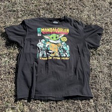 Star Wars The Mandalorian Mad Engine Black Graphic Grogu Baby Yoda T-Shirt 2XL