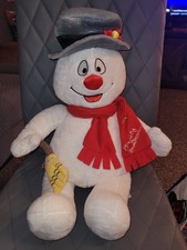BUILD A BEAR Frosty The Snowman Light Up With Scarf Broom Plush 18" Toy Holiday
