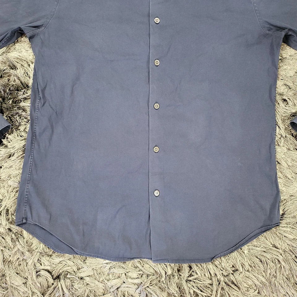 Camisa Theory Para Hombre Mediana Azul Manga Larga Elastizada Abotonada Sylvani Wealth Vestido Foto 3 de 4