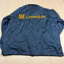 Vintage 60s 70s Chain Stitch Windbreaker Jacket Crown Life Insurance Birdie XL