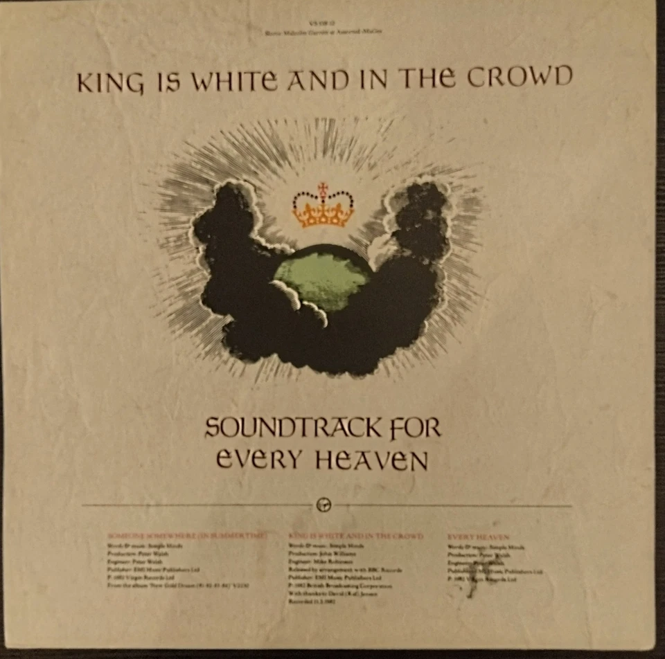 Simple Minds 'Someone Somewhere/King Is White' , 12" Vinyl Single, Excellent - Image 2 of 4