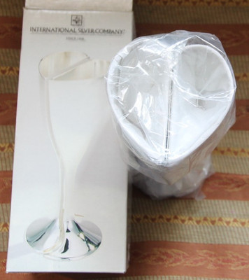 International Silver Company versilberter Doppelkelch in Herzform HOCHZEIT