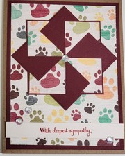 Handcrafted Dog Sympathy Card - With Deepest Sympathy