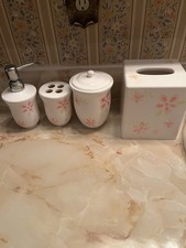 Ceramic Bathroom Accessory Set, 5 Piece - Beautiful Bathroom Decoration