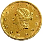 1854 GOLD UNITED STATES LIBERTY HEAD $1 DOLLAR COIN TYPE 1