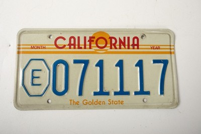 California License Plate (G4R) 1988 (JSF6) Exempt Plate E071117 State Sundown