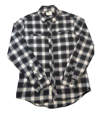 7 Diamonds Flannel Shirt Men's Medium Blue Plaid Jasper 2 Pockets 
