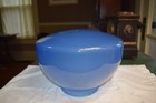 Vintage Blue Glass 12” D. Schoolhouse Pendent Ceiling Lamp Shade 6” Fitter — photo 2