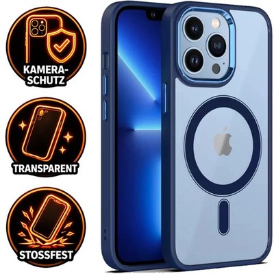 Magsafe Hülle für iPhone 14 13 12 | Acryl Case Schutzhülle Magnet Stoßfest