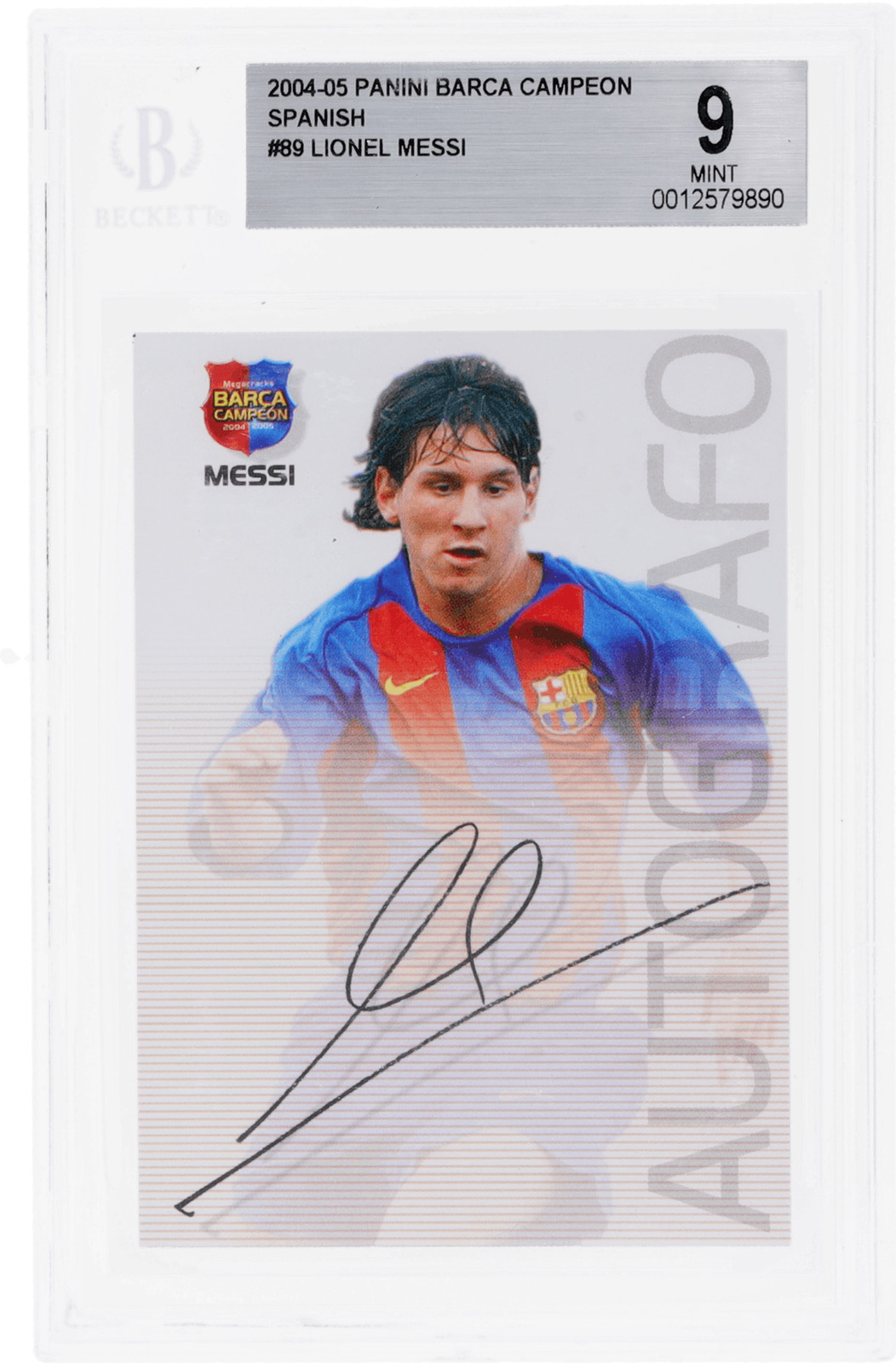 2004 Panini Megacracks Barca Campeon Lionel Messi Spanish #89 BGS 9