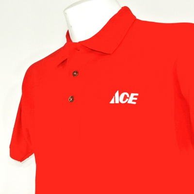 #ad ACE Hardware Store Employee Uniform Polo Shirt Red Size L Large $28.32