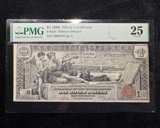 1896 $1 Educational Note Silver Certificate (Fr#224) - $1 PMG 25 - Trimmed